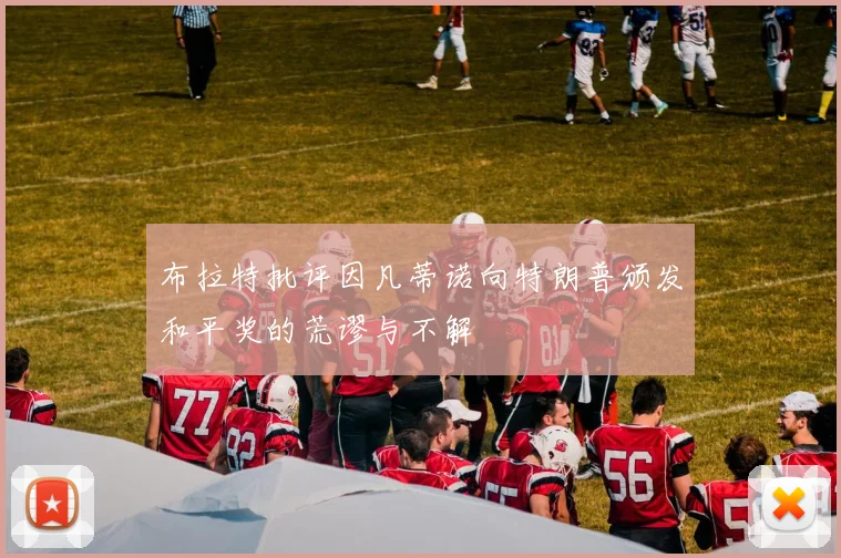 布拉特批评因凡蒂诺向特朗普颁发和平奖的荒谬与不解